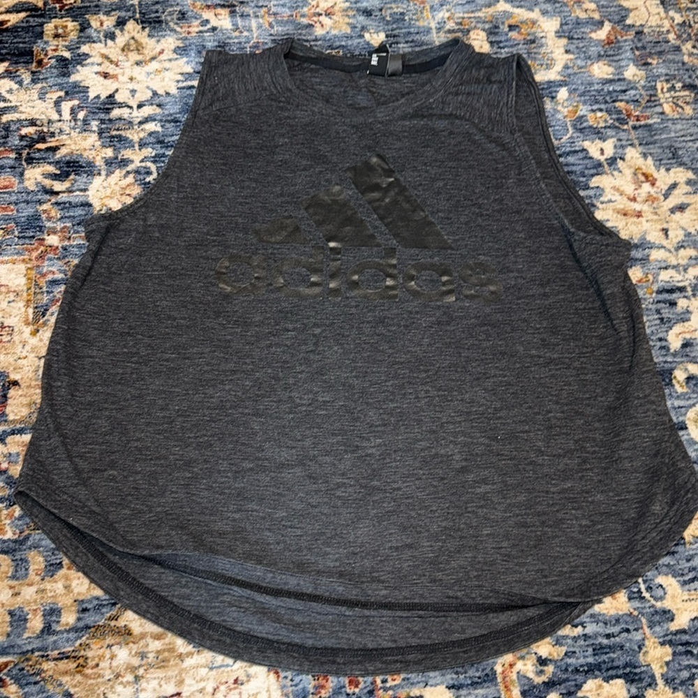 Adidas Women’s heather gray sleeveless tank top shirt size large